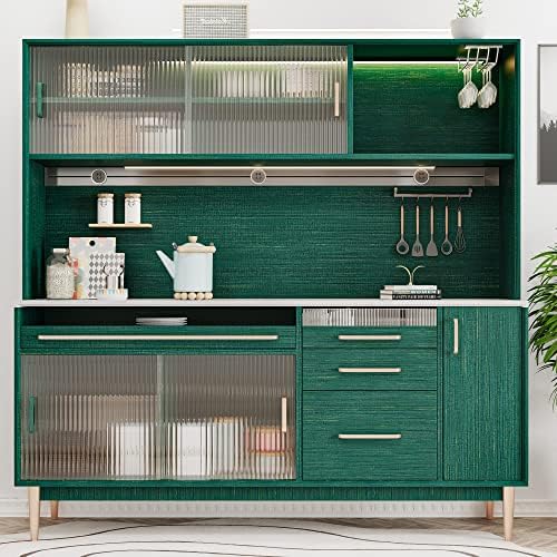VEELIKE Teal Green Grasscloth Wallpaper 15.7''x354'' Textured Green Peel and - Image 3