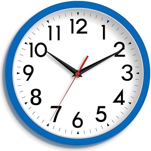 DAXSMY 8 Inch Wall Clock, Battery Operated Silent Non Ticking by DAXSMY