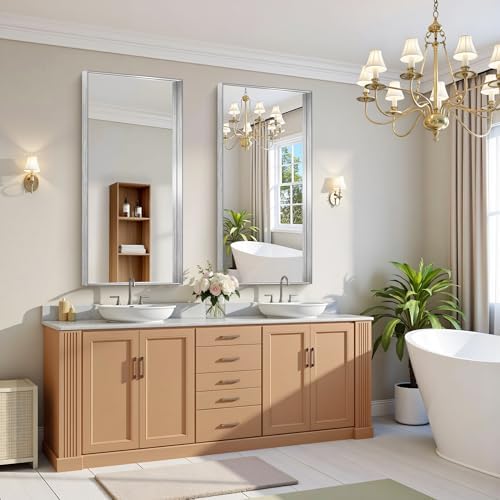CIRCUMI Silver Bathroom Mirror - Image 2