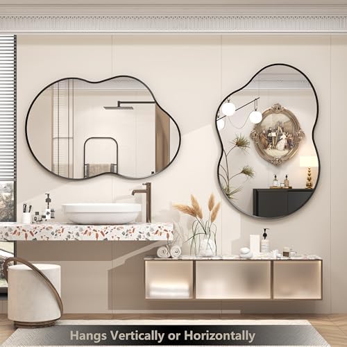 20x32 Inch Black Irregular Wall Mirror - Image 6