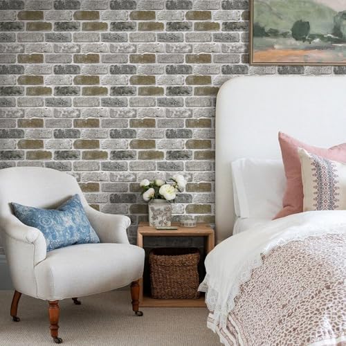 Commomy Faux Brick Peel and Stick Wall Panels 10 pcs 11.8" x 11.8" - Image 2