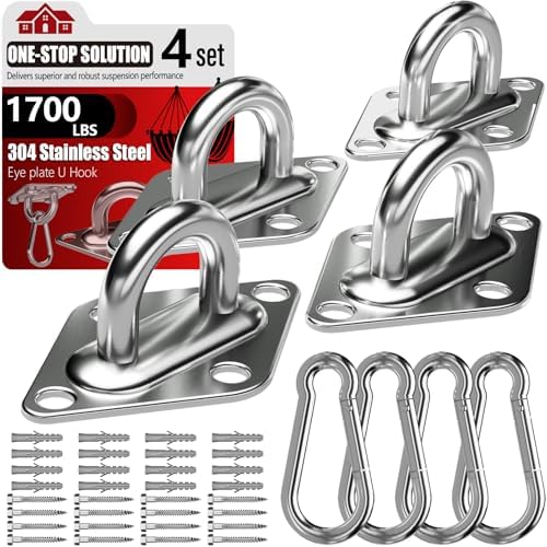 sprookber 304 Stainless Steel Pad Eye Snap Hook, M10 Ceiling Hook 1700Lb by Sprookber
