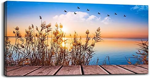 MHARTK66 Beach Sunset Wall Art Coastal Decor Seascape Canvas Prints Ocean by MHARTK66