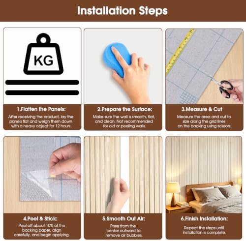 3D Peel and Stick Wall Panels PVC Grille Slat 118"x15.8" Self-Adhesive Wall - Image 4