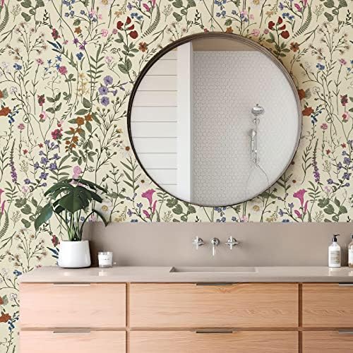 JiffDiff Wallpaper Self-Adhesive Blooming Vintage Colourful Flowers Wall Paper - Image 2