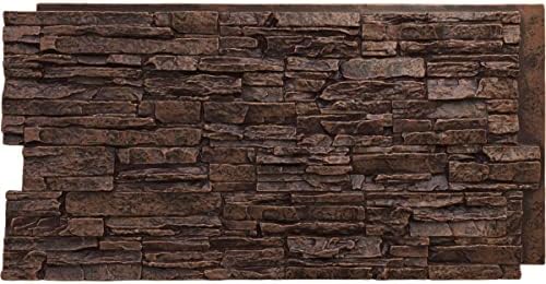 EverStone Canyon Ridge Faux Stone Panel, 45 3/4"W x 24 1/2"H x 1 1/4"D by EkenaMillwork
