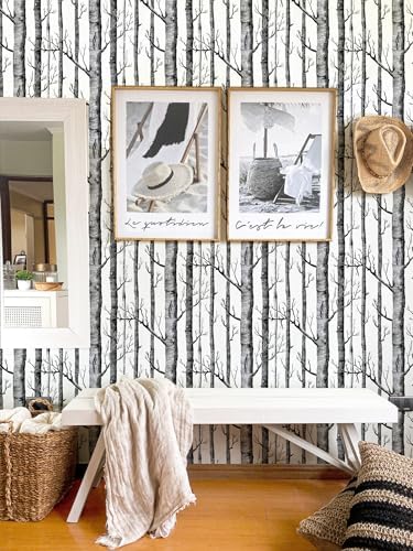 17.7" X 197" Birch Tree Wallpaper Peel and Stick Wallpaper - Image 3