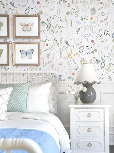 Dimoon 393"x16.1" Floral Peel and Stick Wallpaper White Contact Paper Thicken - Image 2