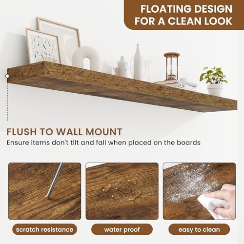Floating Shelves for Wall, Wall Mounted Wood Shelves - Image 5