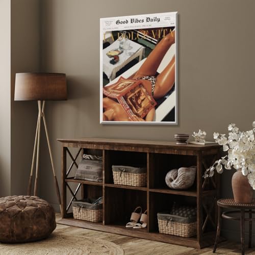 Trendy Newspaper Posters Vintage Good Vibes Daily Wall Art 60s La Dolce Vita - Image 6