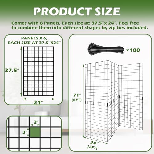 Grid Wall Panels 3 Pcs, Commercial Grade Gridwall Panels, Metal Grid Wall Panel - Image 3