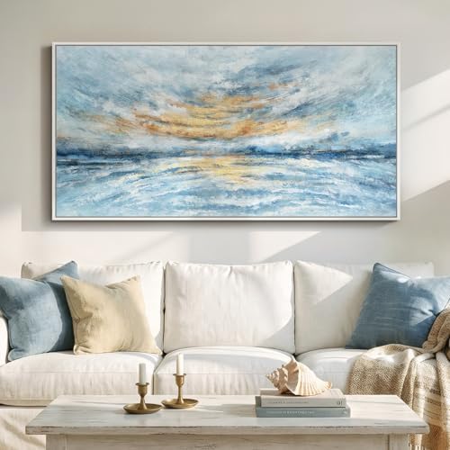Large Framed Coastal Abstract Wall Art by Cuspin
