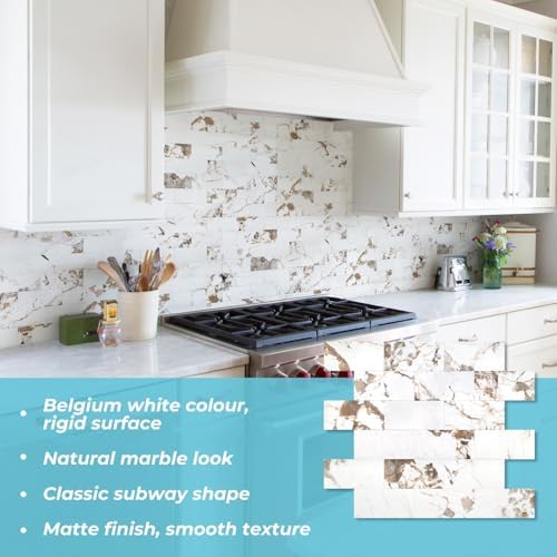 STICKGOO 10 Sheets Subway Tiiles Peel and Stick Backsplash, Belgium White - Image 2
