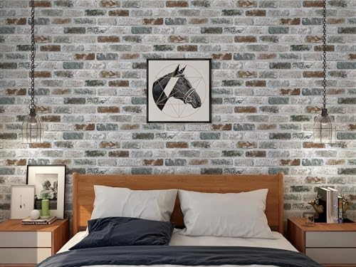 Guvana 17.3"×197" Brick Peel and Stick Wallpaper Brick Contact Paper - Image 5