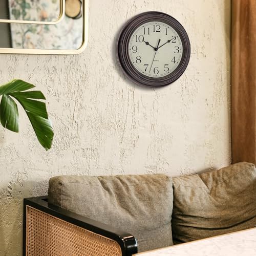Foxtop 9 Inch Wall Clock Battery Operated Silent Small Retro Clock - Image 3