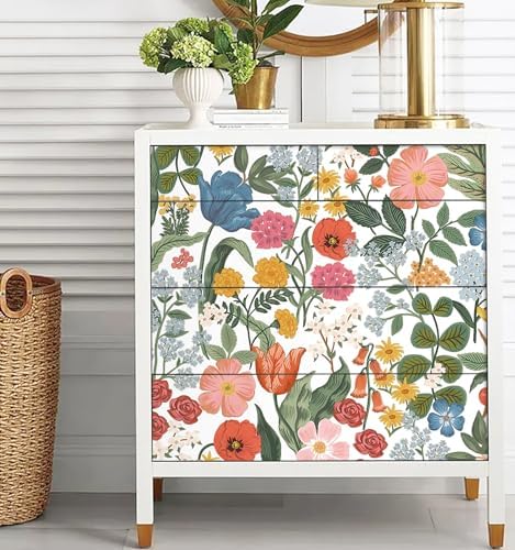 Colorful Boho Floral Peel and Stick Wallpaper Flower and Leaf Contact Paper - Image 6