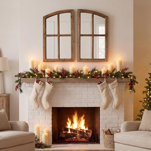 Farmhouse Arched Window Wall Mirrors - Image 6