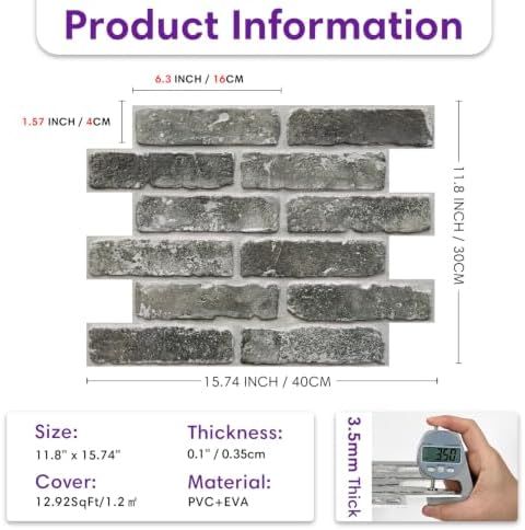 3D Faux Brick Wall Panels Peel and Stick, Designed - Image 6