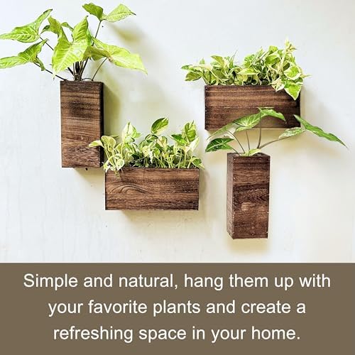 LaLaGreen Wooden Wall Planters Hanging Wood Planter Box - Image 4