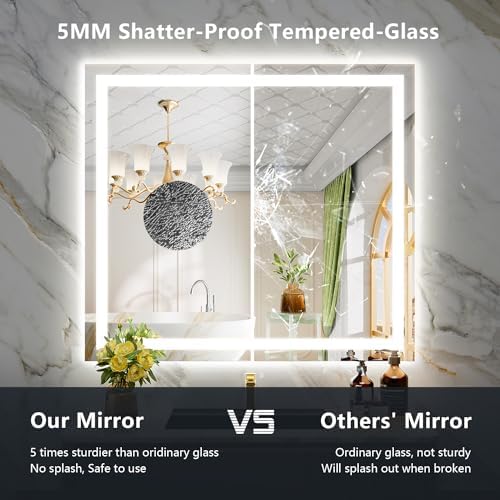 40x36 LED Bathroom Mirror with Lights, Lighted Vanity Mirror - Image 6