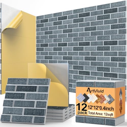 ArtVivid 12Pack Acoustic Panels, Brick Pattern Sound Proof Panels by ArtVivid