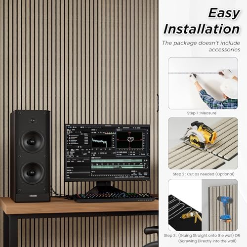 SMARTSTANDARD Acoustic Slat Wall Panels-4 Piece 106" x 12.6" - Image 5
