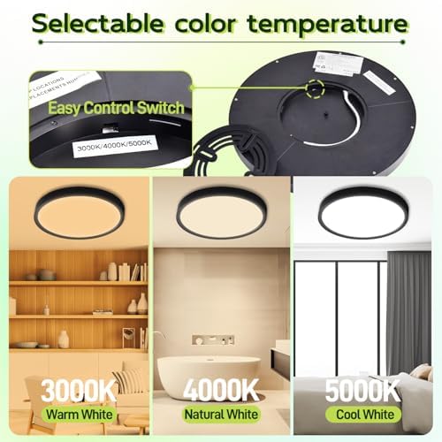 hykolity 9 Inch Selectable CCT LED Round Flat Panel Light - Image 2