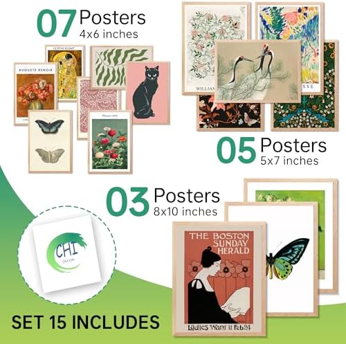 LANCHI95 15 Pcs Eclectic Wall Decor, Modern Eclectic Home Decor, Retro - Image 2