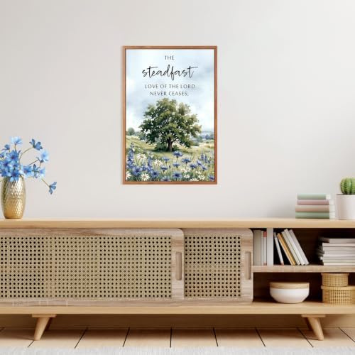 CHDITB Framed Christian Bible Verse Wall Art, Rustic Spiritual Meadow Decor - Image 4
