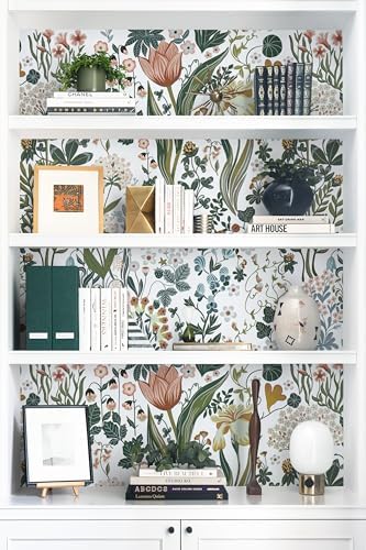 Toduso Peel and Stick Wallpaper Vintage Wall Paper White Floral Contact Paper - Image 3