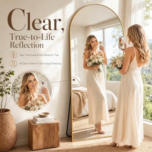 76"x34" Arched Full Length Mirror, Large Floor Mirror - Image 5