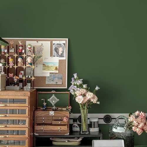 Yasinet 17.7" x197" Dark Green Wallpaper Green Peel and Stick Wallpaper - Image 5