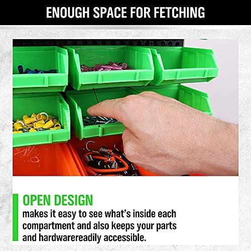 30-Bin Wall-Mounted Storage Bins, Heavy-Duty Garage Tool Organizer - Image 6
