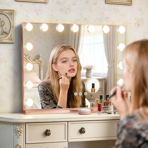 Ratsamee Rose Gold Hollywood Vanity Mirror - Image 2