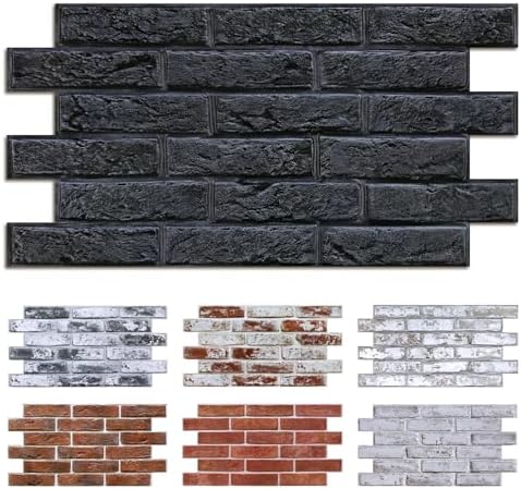 Commomy Peel and Stick Faux Brick 3D Wall Panels 12 pcs of 22.8" x 11.8" by CommomyDecor