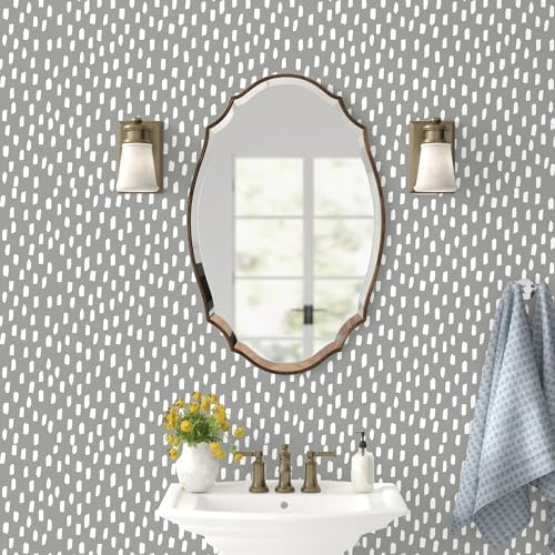 HAOKHOME Grey Peel and Stick Wallpaper Modern Geometric - Image 2