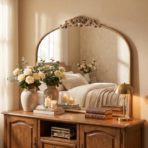 40"x30" Vintage Gold Mirror, Large Baroque Mirror - Image 3