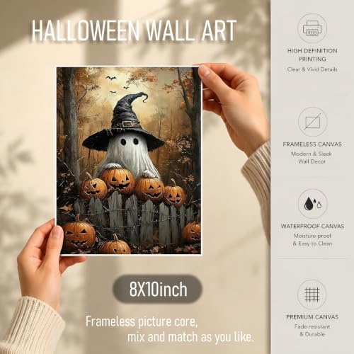 XYHYRA Halloween Wall Art Canvas Prints Set of 9, Dark Academia Wall Decor - Image 4
