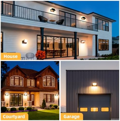3 Pack Outdoor LED Wall Lights 40W 350°Rotation 3000K IP65 Waterproof - Image 4