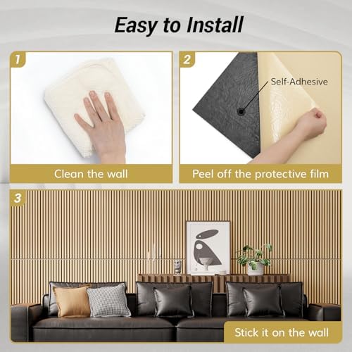TONOR Dual-Layer Thickened Acoustic Wood Wall Panels, Self Adhesive, 4 Pack - Image 6