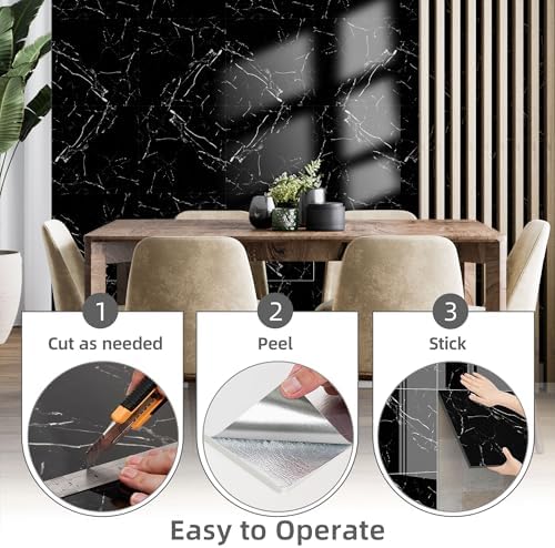Vieshful 20pcs Peel and Stick Backsplash Tile，12"x12" Self Adhesive Marble Tile - Image 5