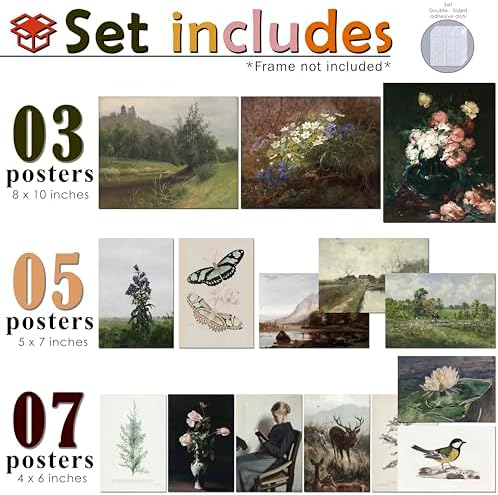 LANCHI95 15 Pcs Moody Vintage Wall Art - Image 2