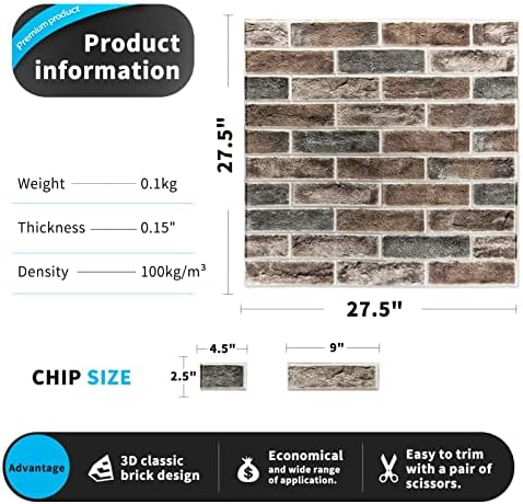 Art3d 10-Pack Durable Faux Brick Peel and Stick 3D Wall Panels - Image 5