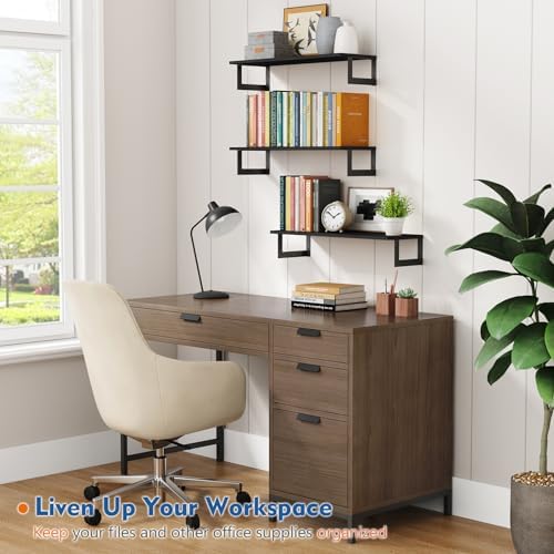 Black Wall Shelves for Bedroom 24 Inch Long, 8 In Deep Floating Shelves - Image 3