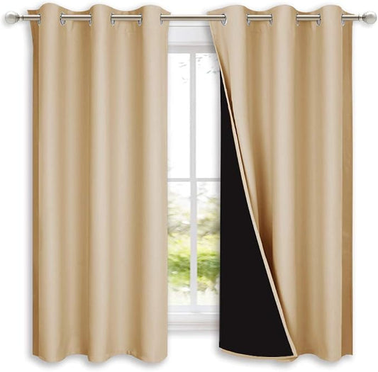 NICETOWN Bedroom Full Blackout Curtain Panels, Super Thick Insulated Grommet by NICETOWN