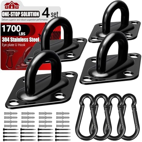 sprookber 304 Stainless Steel Pad Eye Snap Hook, M10 Ceiling Hook 1700Lb by Sprookber