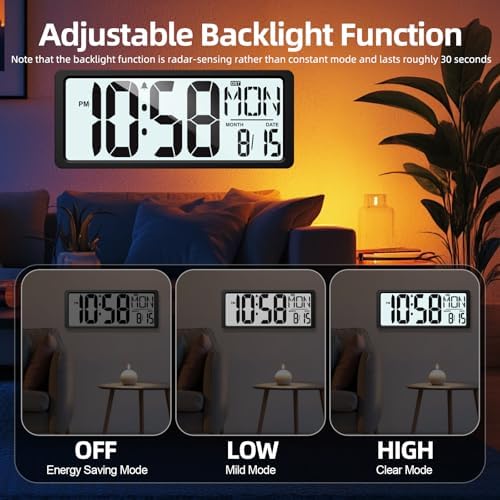 XREXS Large Digital Wall Clock Battery Operated - Image 4