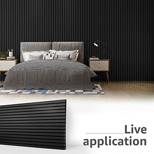 Art3d 2-Pack 3D Fluted Wood Sound Absorbing Slat Wall Panel, Matte Black - Image 5