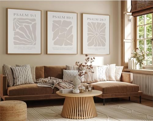 Joocrise Scripture Christian Wall Art Set of 3 Beige Bible Verses Wall Decor - Image 6