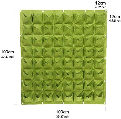 Hanging Planting Grow Bags, 64 Pockets Hanging Vertical Wall Planter Wall - Image 2